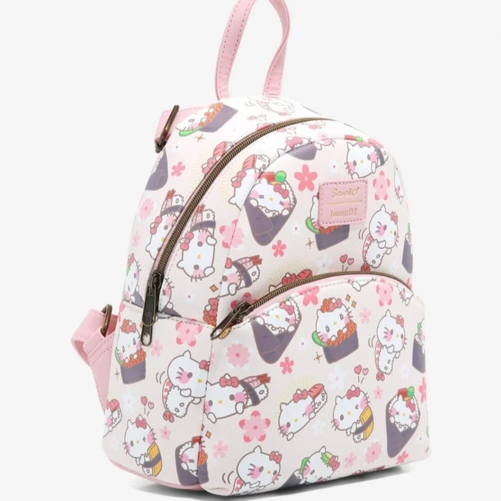 Loungefly Sanrio Hello Kitty Sushi Mini Backpack Pink Faux Leather Bag Cute